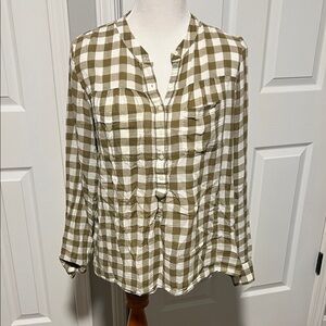 Madewell Checkered Button-Up Blouse
